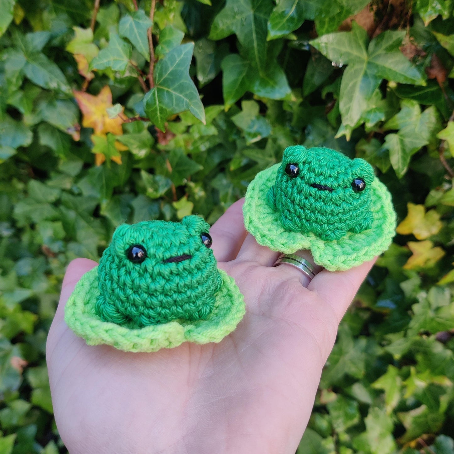 Crochet Headset Frog on Lilipad Cover