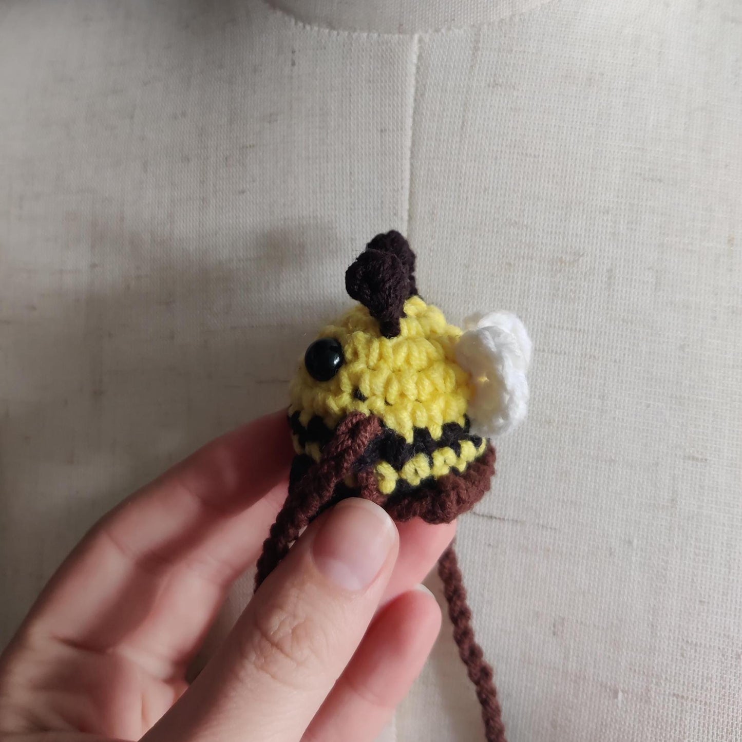 Crochet Bee Car Rearview Mirror Charm