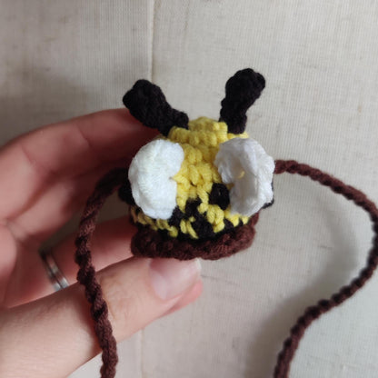 Crochet Bee Car Rearview Mirror Charm
