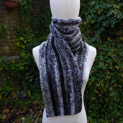 Black/White Cat Ear Beanie and Scarf Set
