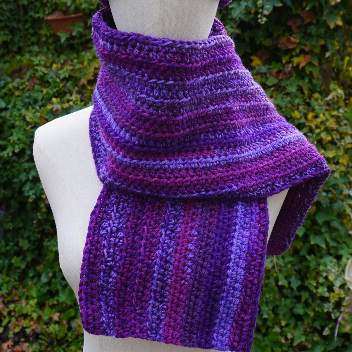Purple Cat Ear Beanie and Scarf Set