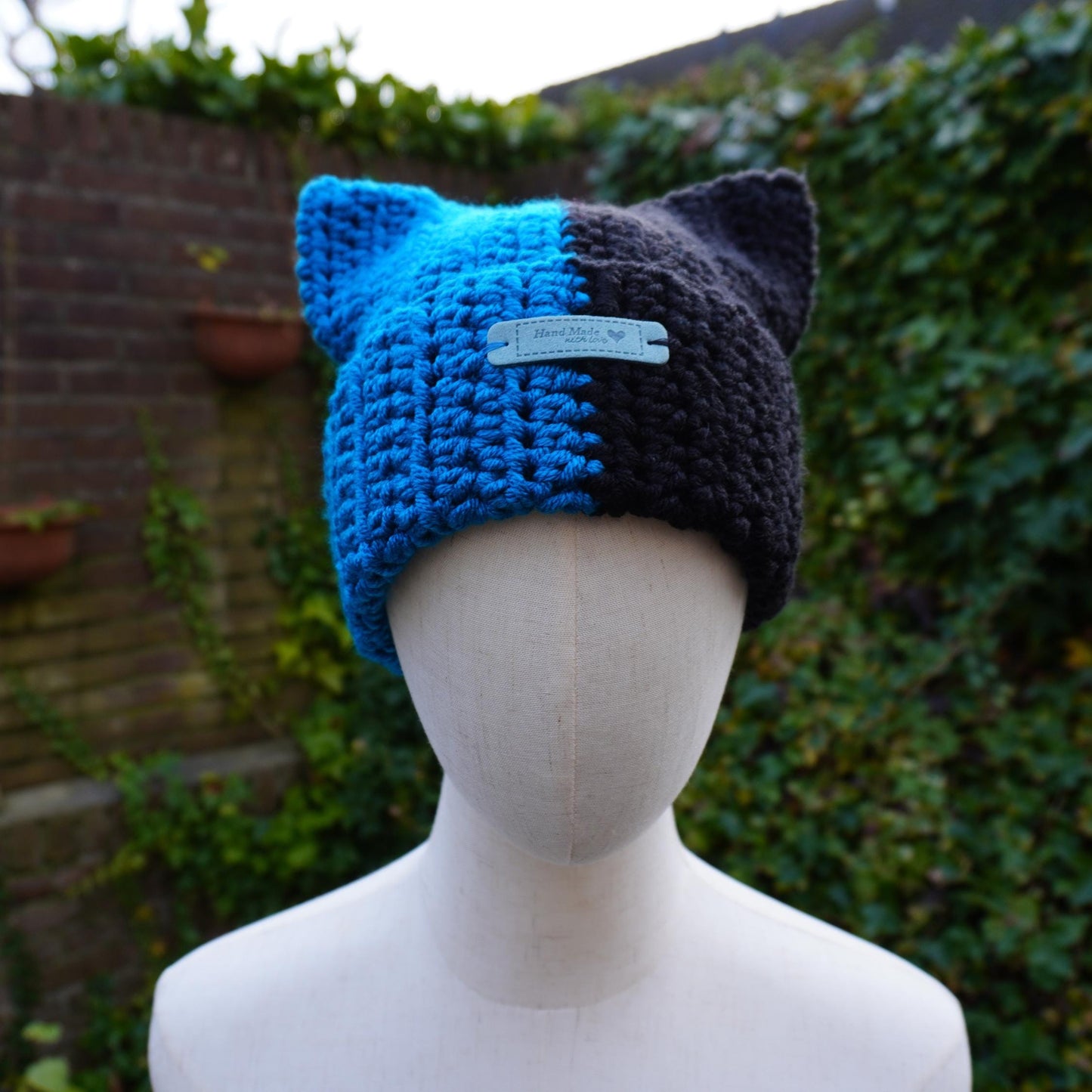 Two-Color Cat Ear Beanie