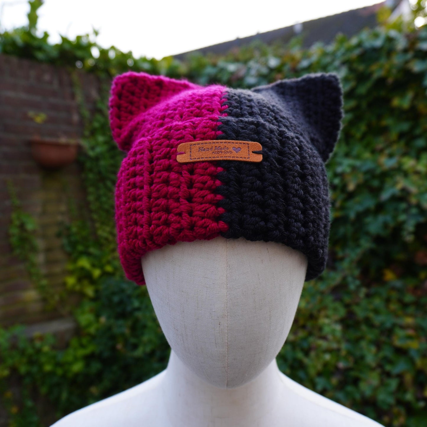 Two-Color Cat Ear Beanie