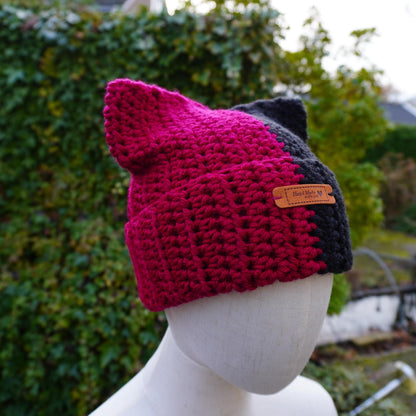 Two-Color Cat Ear Beanie