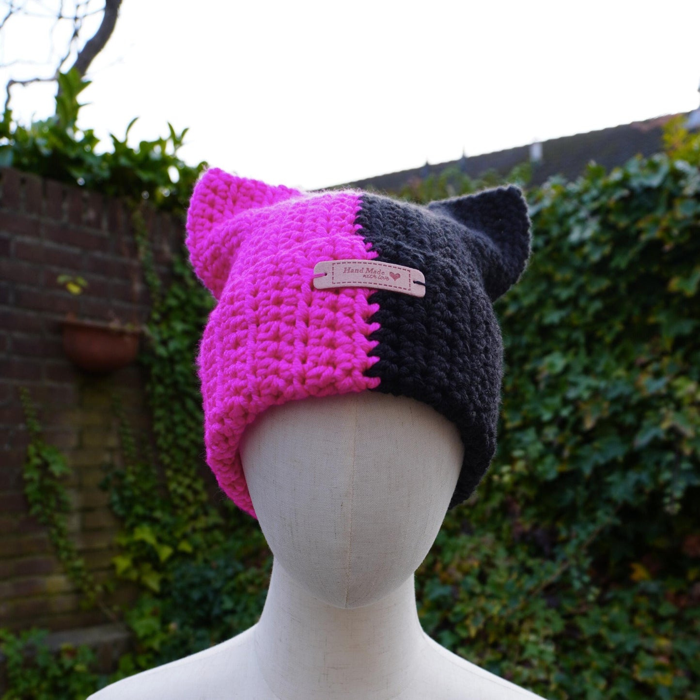 Two-Color Cat Ear Beanie