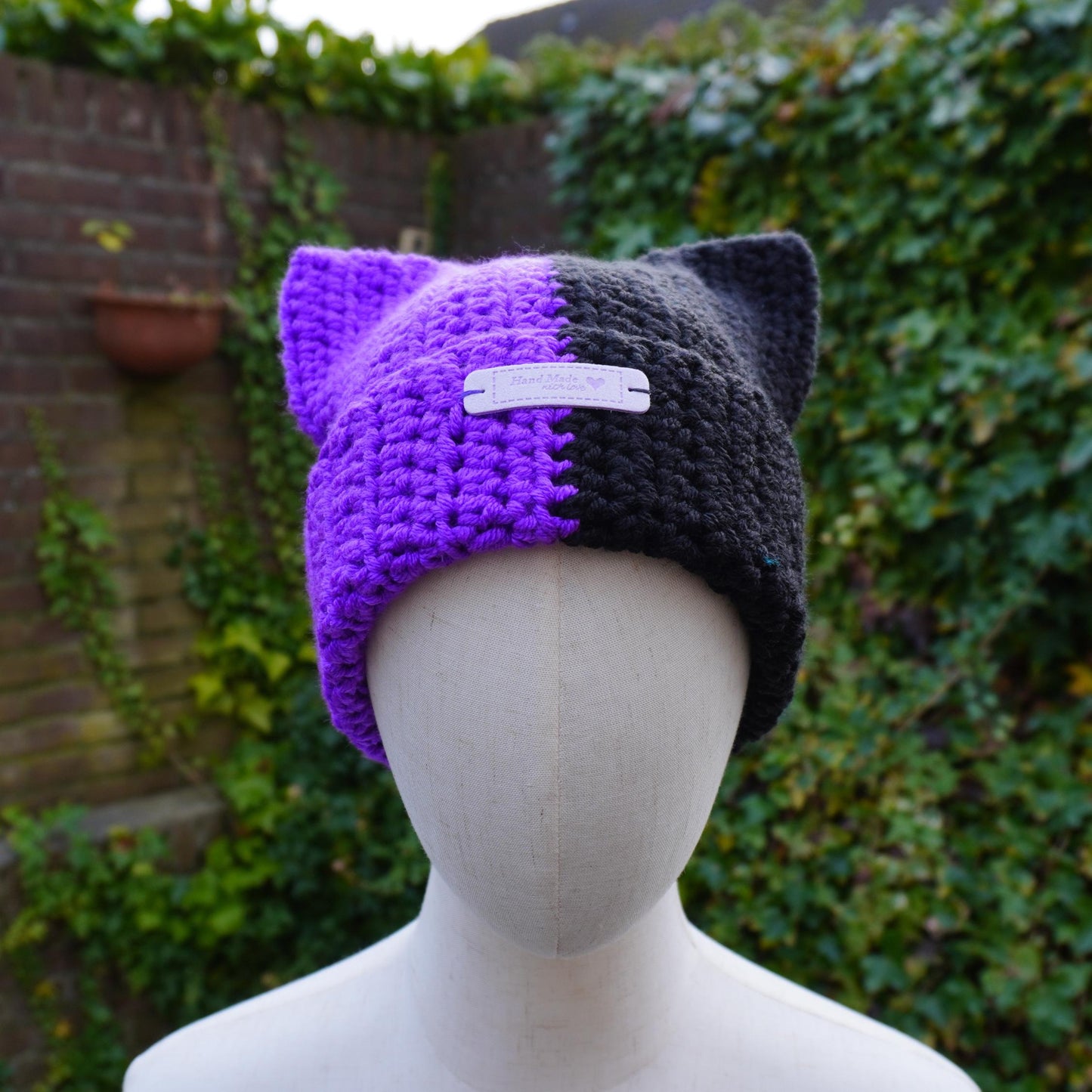 Two-Color Cat Ear Beanie