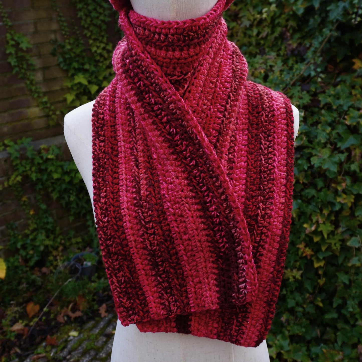 Red Cat Ear Beanie and Scarf Set