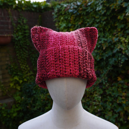 Red Cat Ear Beanie and Scarf Set