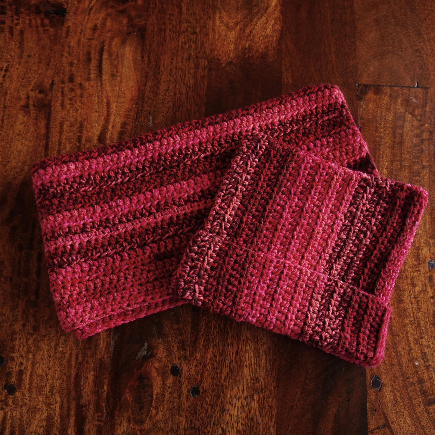 Red Cat Ear Beanie and Scarf Set