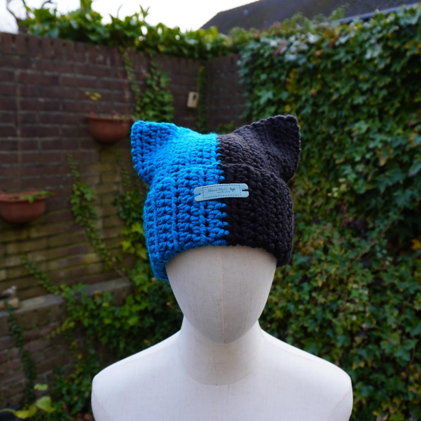 Two-Color Cat Ear Beanie