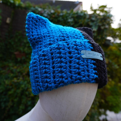 Two-Color Cat Ear Beanie