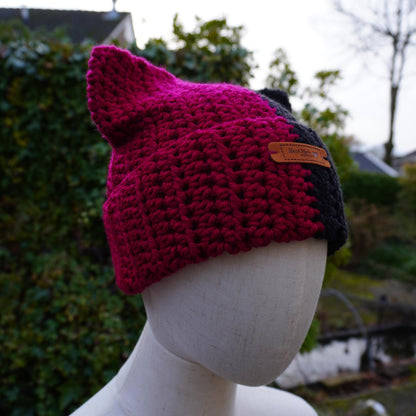 Two-Color Cat Ear Beanie