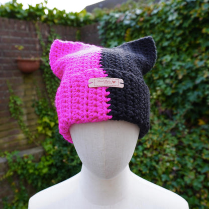 Two-Color Cat Ear Beanie