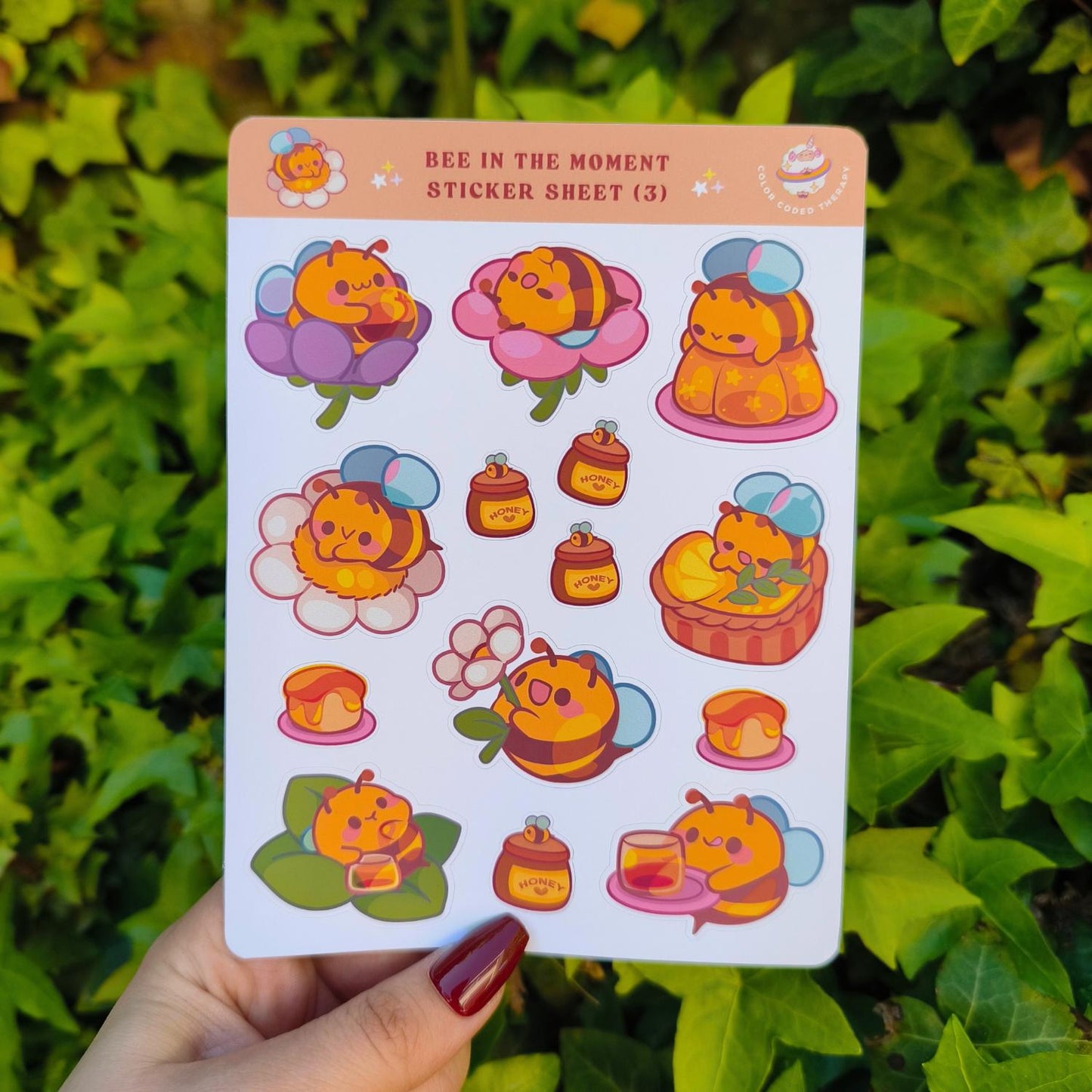 Bee in the moment (3) sticker sheet