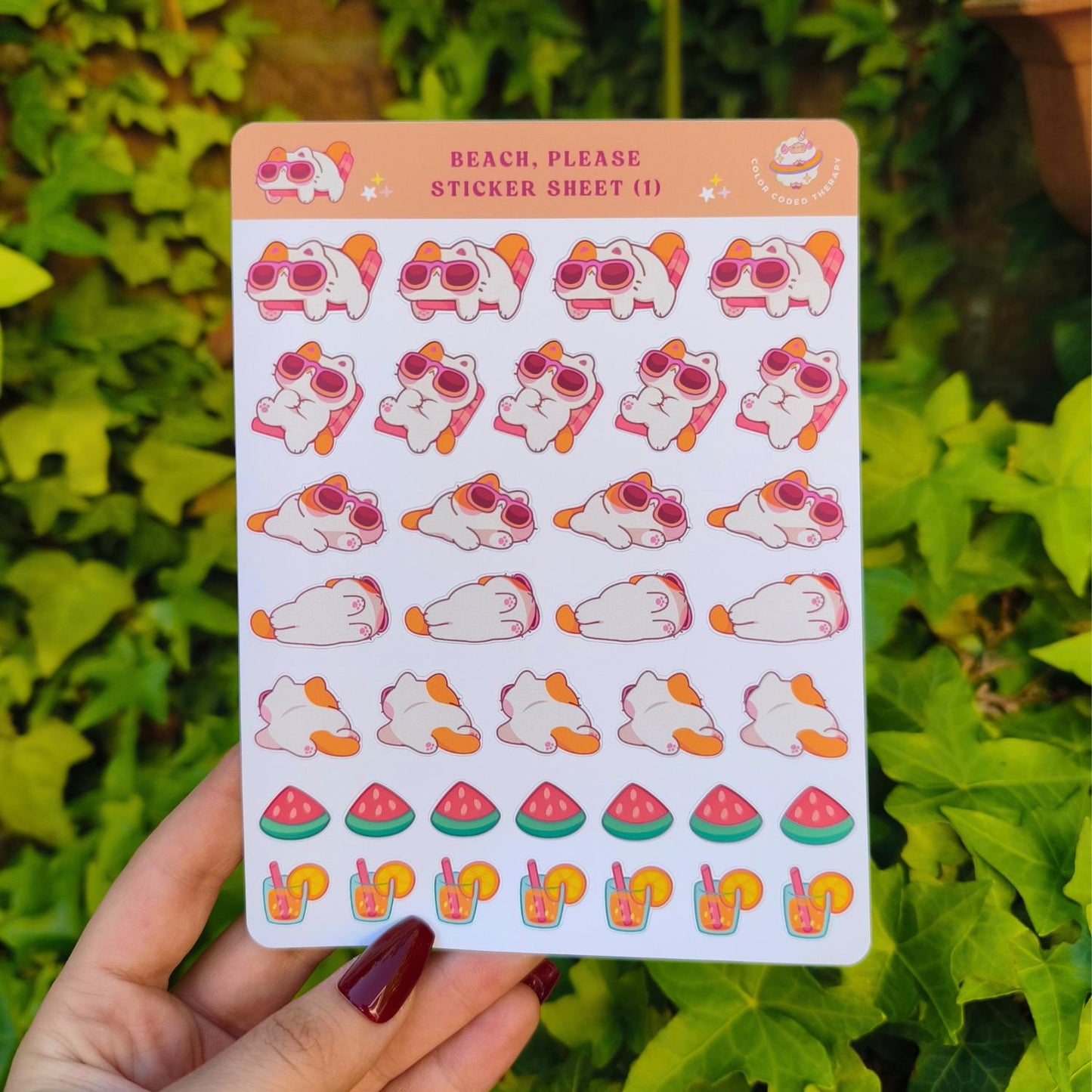 Beach, please (1) sticker sheet