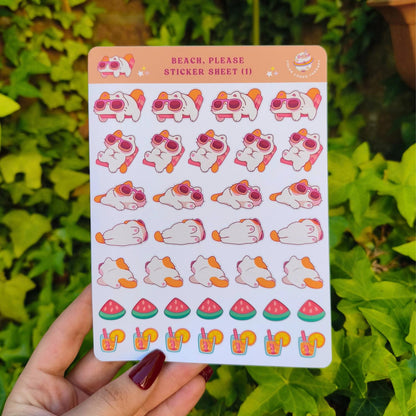Beach, please (1) sticker sheet