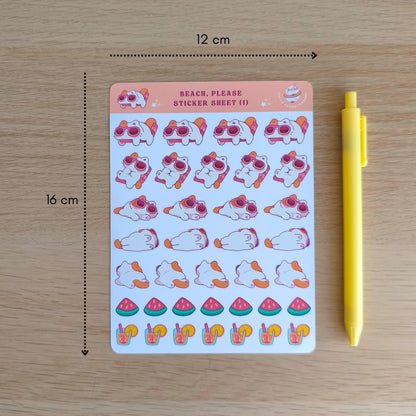 Beach, please (1) sticker sheet