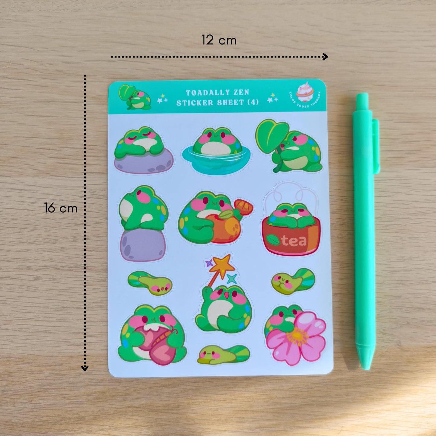 Toadally zen (4) sticker sheet