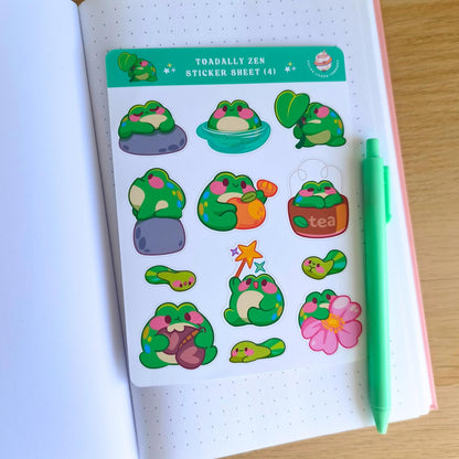 Toadally zen (4) sticker sheet