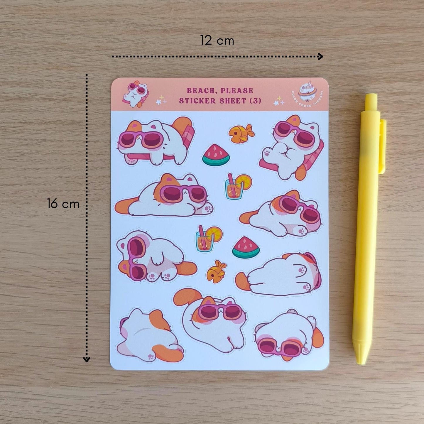 Beach, please (3) sticker sheet