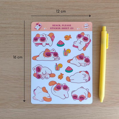 Beach, please (3) sticker sheet