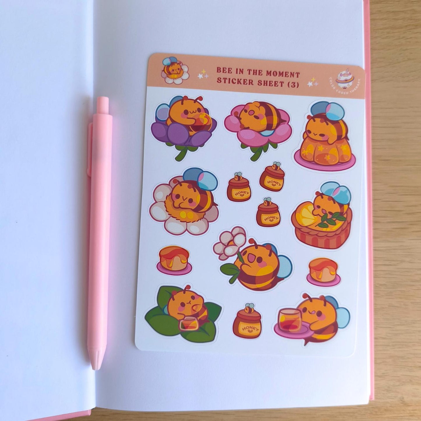 Bee in the moment (3) sticker sheet