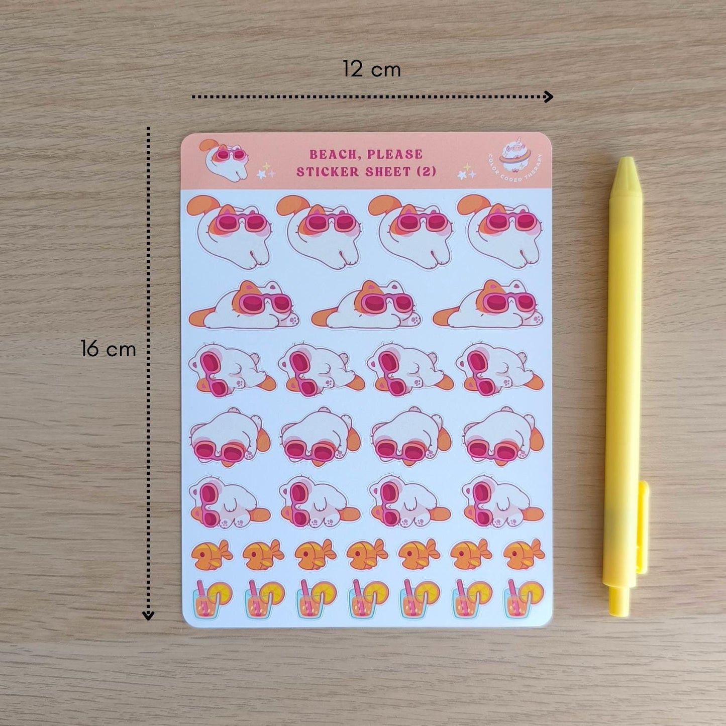 Beach, please (2) sticker sheet