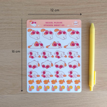 Beach, please (2) sticker sheet