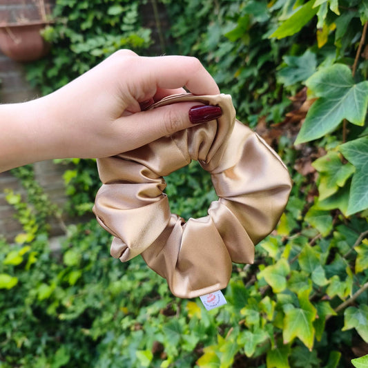 Champagne Gold Satin Scrunchie