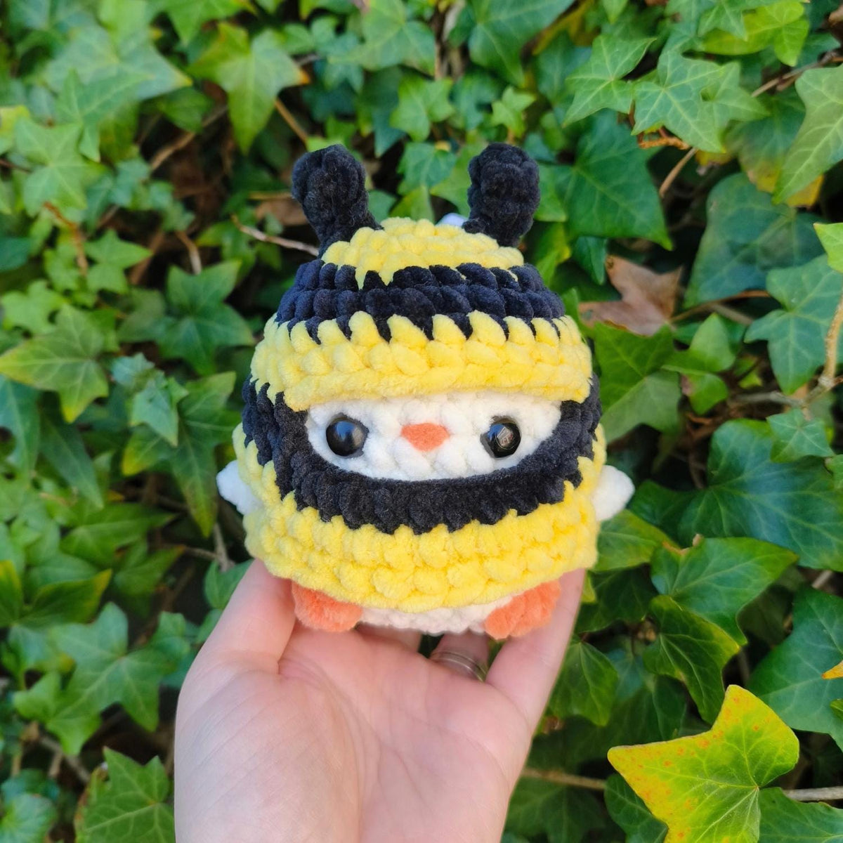 Chicken cosplaying bumblebee