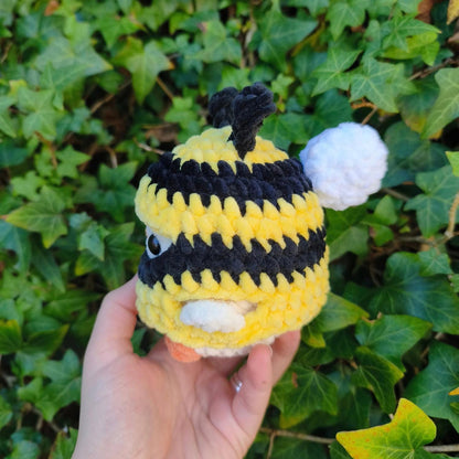 Chicken cosplaying bumblebee