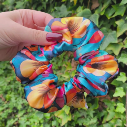 Elegante bloemen haar scrunchie