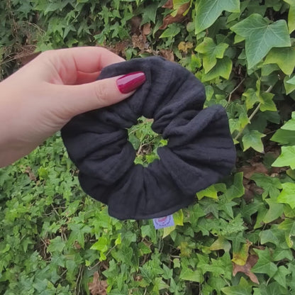 Zwarte stijlvolle katoenen scrunchie