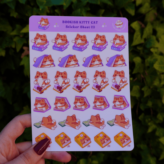 Bookish Kitty Cat (1) stickervel