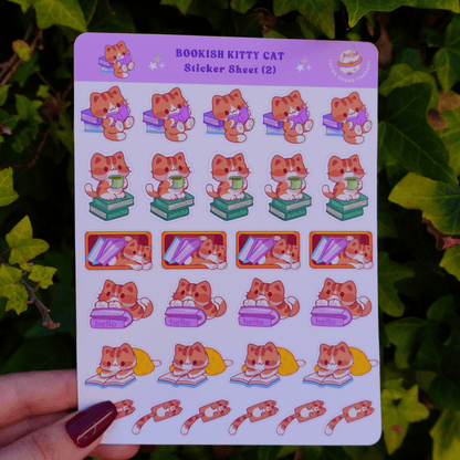 Bookish Kitty Cat (2) stickervel