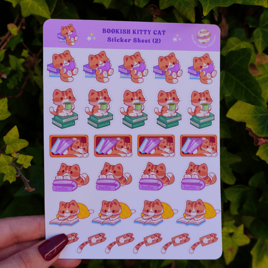 Bookish Kitty Cat (2) stickervel