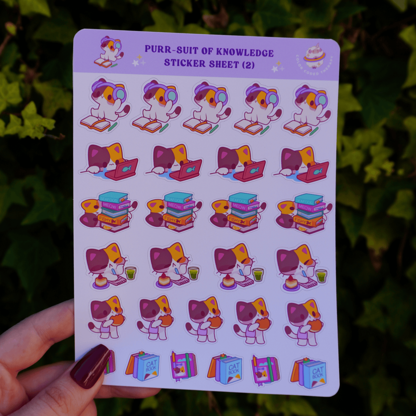 Purr-suit of Knowledge (2) sticker sheet