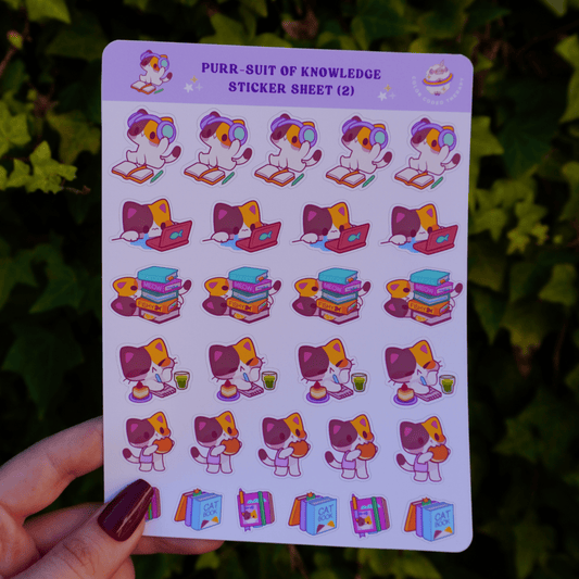 Purr-suit of Knowledge (2) stickervel 